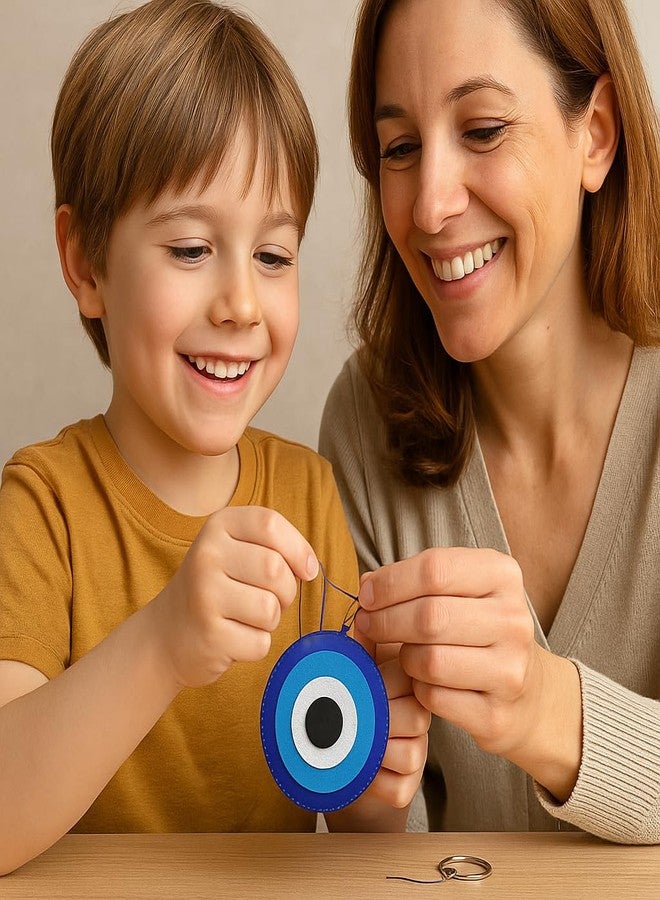 iCraft DIY Felt Keychain Kit for Kids - Easy Sew Plush Craft for Fine Motor Skills & Parent-Child Fun - Ages 6-12 (Evil Eye) - Image 3
